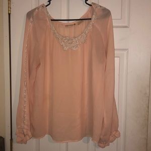 Chiffon and lace blouse.